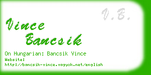 vince bancsik business card